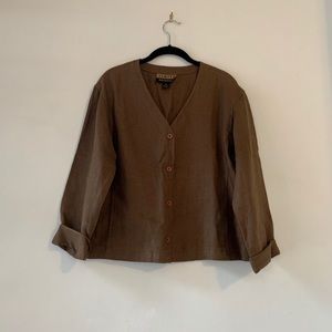 Vintage Linen Jacket/Top, Size Medium